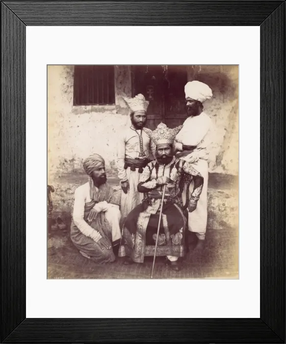 Framed Print : Four East Indian Men, 1870s. Creator: Francis Frith Framed Print : Four East Indian Men, 1870s. Creator: Francis Frith