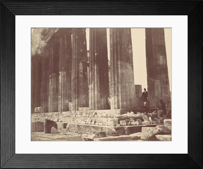 Framed Print : [Details of the Colonnade of the Parthenon, Athens], ca. 1870s. Creator: Felix Bonfils