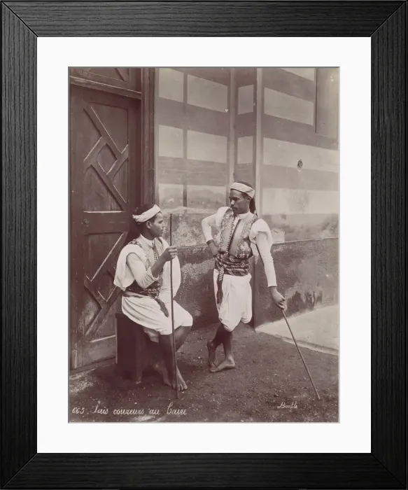 Framed Print : Sais coureurs au Caire, 1870s. Creator: Felix Bonfils Framed Print : Sais coureurs au Caire, 1870s. Creator: Felix Bonfils