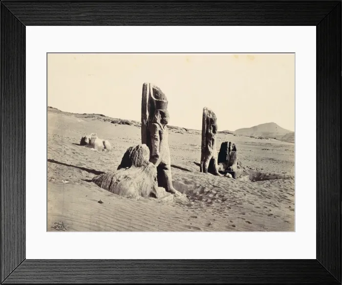 Framed Print : Colossi and Sphynx at Wady Saboua, 1857. Creator: Francis Frith Framed Print : Colossi and Sphynx at Wady Saboua, 1857. Creator: Francis Frith