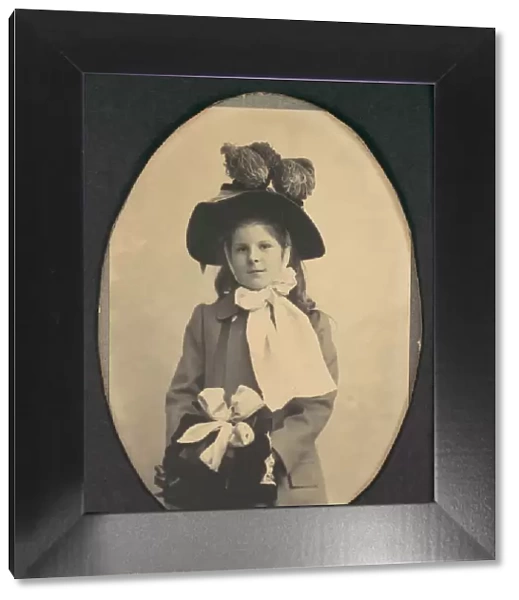 [Girl in Walking Costume with Hat and Muff], 1890s. Creator: Frederick Gutekunst