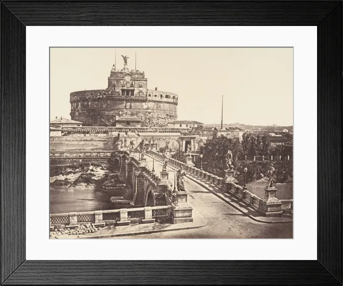 Framed Print : Ponte e Castel S. Angelo, 1848-52. Creator: Eugene Constant