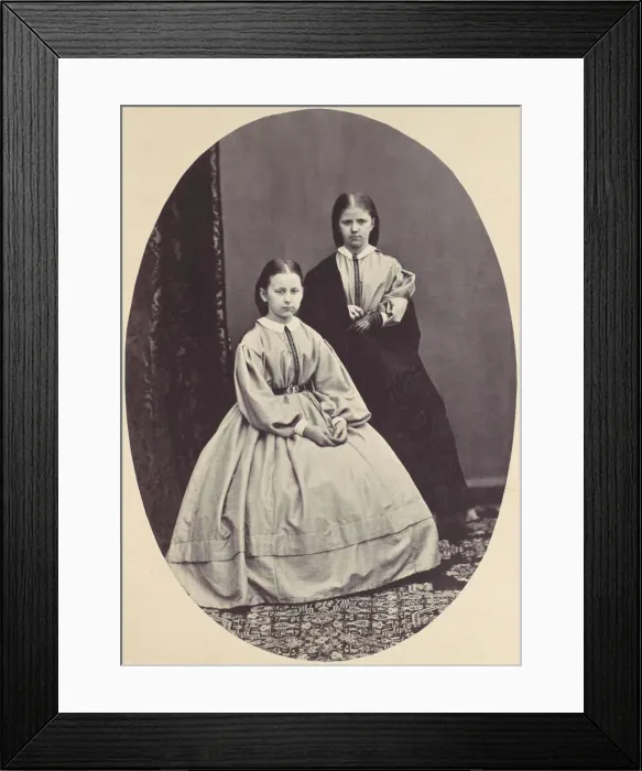 Framed Print : [Portrait of Two Girls], 1850s-60s. Creator: Franz Antoine