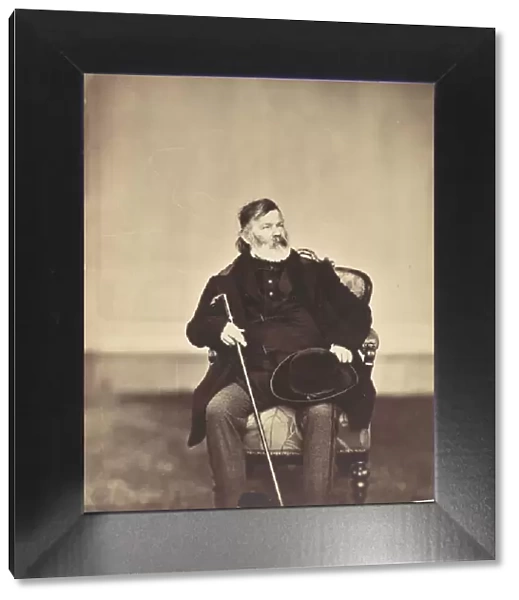 [Seated Man with Cane and Hat], 1850s-60s. Creator: Franz Antoine