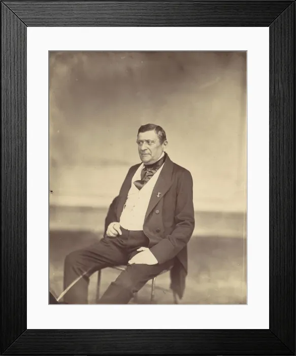 Framed Print : [Seated Man in White Vest and Dark Coat], 1850s-60s. Creator: Franz Antoine