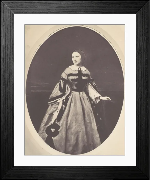 Framed Print : [Female Portrait, Standing, Looking Left], 1850s-60s. Creator: Franz Antoine