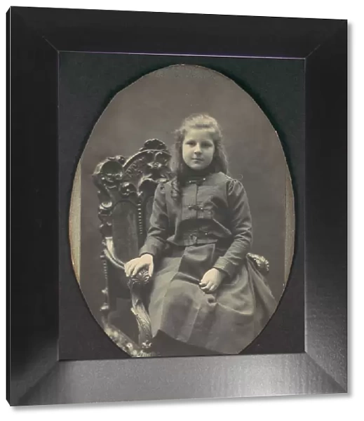 [Girl with Ringlets, Seated, Three-Quarter Length], 1890s. Creator: Frederick Gutekunst