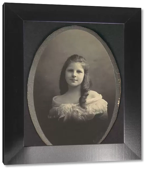 [Girl with White Off-the-Shoulder Dress], 1890s. Creator: Frederick Gutekunst