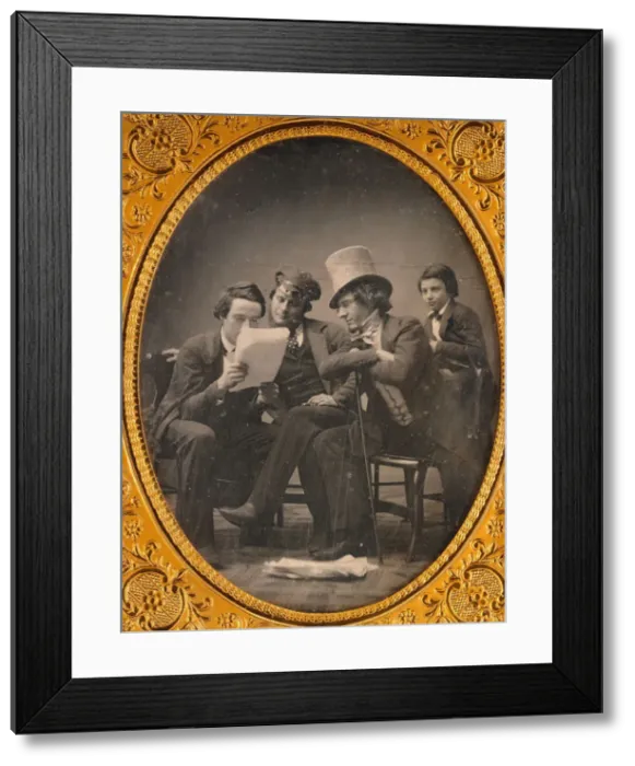 Framed Print : California News, ca. 1850. Creator: Gabriel Harrison Framed Print : California News, ca. 1850. Creator: Gabriel Harrison