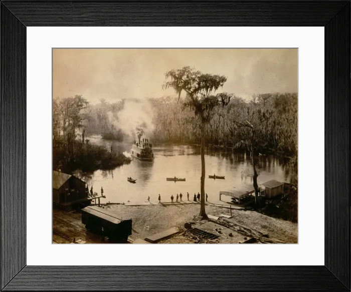 Framed Print : Stern-Wheeler Arriving at Silver Springs, Florida, after an Overnight Run up the St. John Framed Print : Stern-Wheeler Arriving at Silver Springs, Florida, after an Overnight Run up the St. John