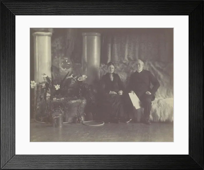 Framed Print : Mr. and Mrs. Charles E. Tiffany in Louis C. Tiffanys Studio, ca. 1890 Framed Print : Mr. and Mrs. Charles E. Tiffany in Louis C. Tiffanys Studio, ca. 1890