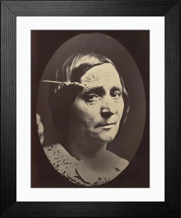 Framed Print : Figure 26: Expression of painful attention and attention, attentive gaze