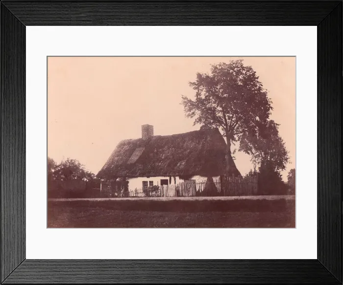 Framed Print : Maison au toit de chaume, 1850-53. Creator: Unknown Framed Print : Maison au toit de chaume, 1850-53. Creator: Unknown
