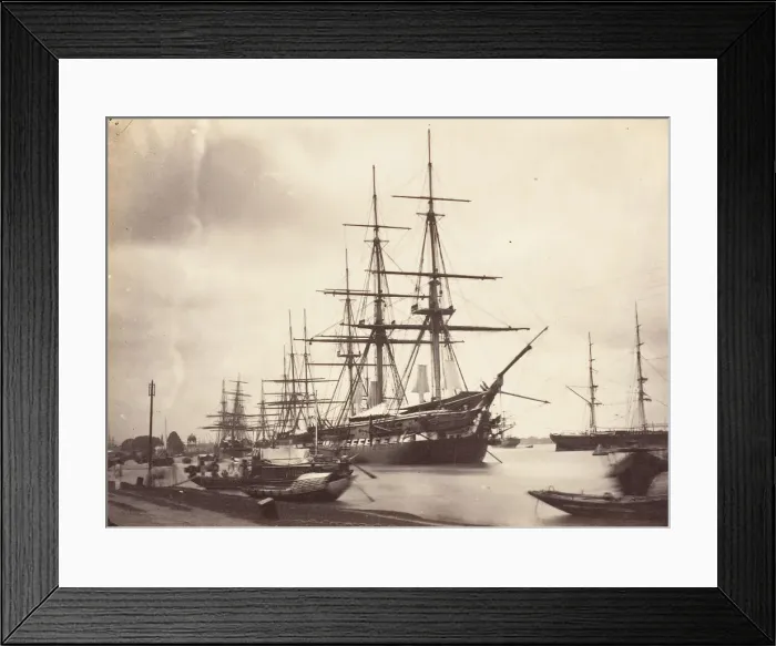Framed Print : H. M. S. Shannon off Calcutta, 1858-61. Creator: Unknown Framed Print : H. M. S. Shannon off Calcutta, 1858-61. Creator: Unknown