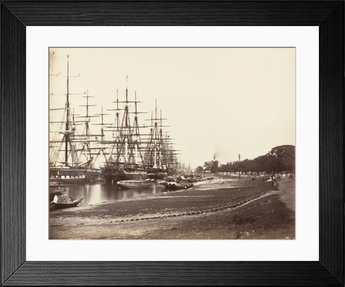 Framed Print : Shipping Lying in the Hoogly River, Calcutta, 1858-61. Creator: Unknown Framed Print : Shipping Lying in the Hoogly River, Calcutta, 1858-61. Creator: Unknown