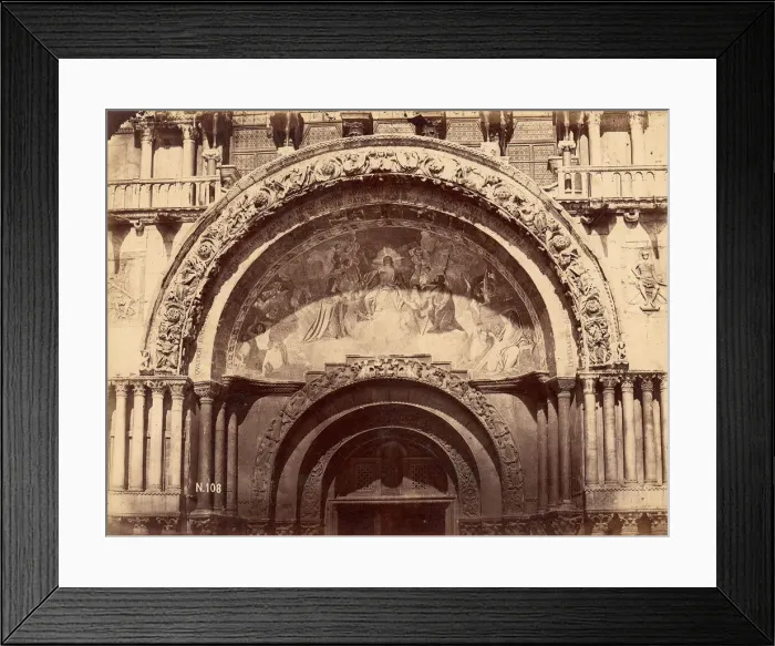 Framed Print : Church Portal with Mosaic of Christ Enthroned in Majesty, 1880s. Creator: Unknown Framed Print : Church Portal with Mosaic of Christ Enthroned in Majesty, 1880s. Creator: Unknown