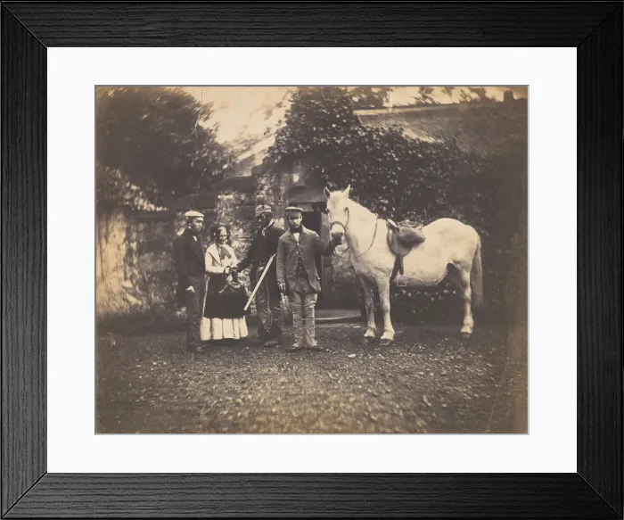 Framed Print : Rural Group with Horse, 1850s. Creator: Unknown Framed Print : Rural Group with Horse, 1850s. Creator: Unknown