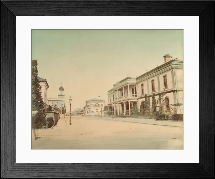 Framed Print : Yokohama, Town Hall, Telegraph Office, Post Office, 1870s. Creator: Unknown Framed Print : Yokohama, Town Hall, Telegraph Office, Post Office, 1870s. Creator: Unknown