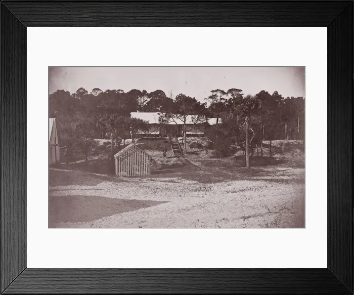 Framed Print : Gen. Q. A. Gillmores Head Quarters - Folly Island, S. C. ca. 1863. Creator: Unknown Framed Print : Gen. Q. A. Gillmores Head Quarters - Folly Island, S. C. ca. 1863. Creator: Unknown