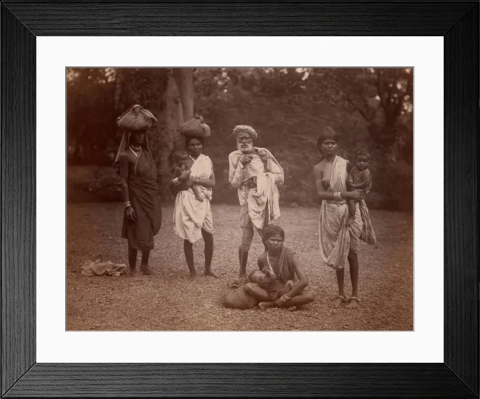 Framed Print : Old Man and Women with Children, One Nursing, 1860s-70s. Creator: Unknown Framed Print : Old Man and Women with Children, One Nursing, 1860s-70s. Creator: Unknown