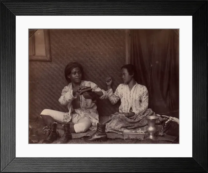 Framed Print : Servants, Batavia, 1860s-70s. Creator: Unknown Framed Print : Servants, Batavia, 1860s-70s. Creator: Unknown