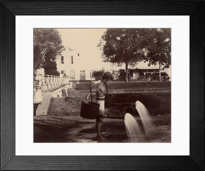 Framed Print : Street Sprinkler, Batavia, 1860s-70s. Creator: Unknown Framed Print : Street Sprinkler, Batavia, 1860s-70s. Creator: Unknown