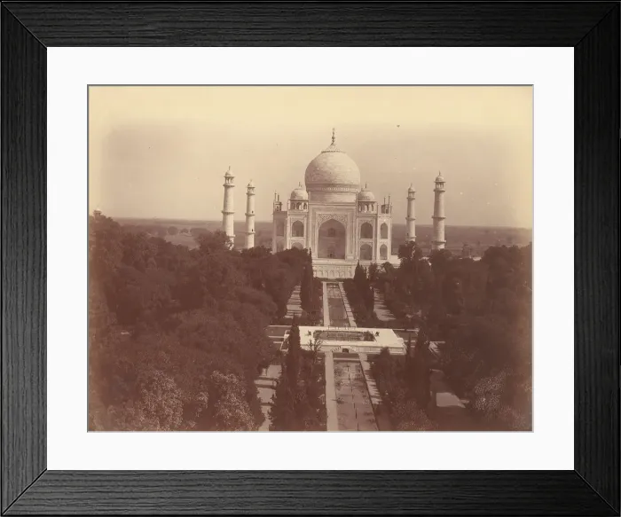 Framed Print : View of the Taj Mahal from the Gate, Agra, 1860s-70s. Creator: Unknown Framed Print : View of the Taj Mahal from the Gate, Agra, 1860s-70s. Creator: Unknown