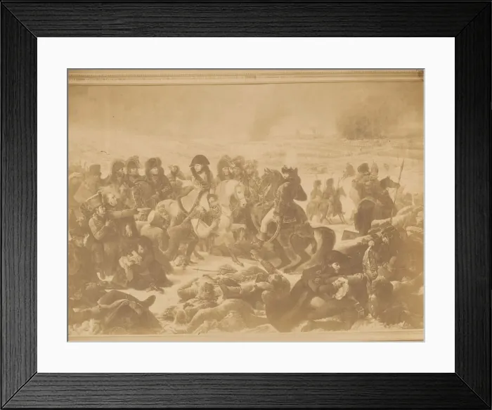 Framed Print : [Reproduction of Napoleon on the Battlefield of Eylau by Antoine-Jean Gros], 1850s