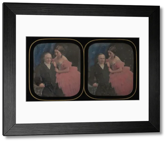 Framed Print : The Doctor and His Daughter, 1850s. Creator: Unknown Framed Print : The Doctor and His Daughter, 1850s. Creator: Unknown