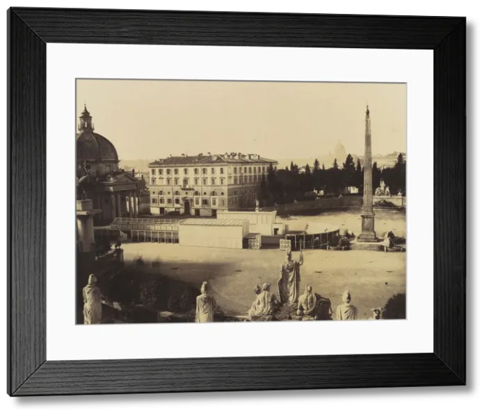 Framed Print : Piazza del Popolo, Rome, 1860s. Creator: Unknown Framed Print : Piazza del Popolo, Rome, 1860s. Creator: Unknown