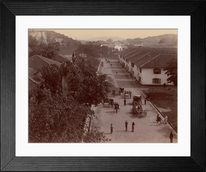Framed Print : View of the Main Road, Singapore, 1860s-70s. Creator: Unknown