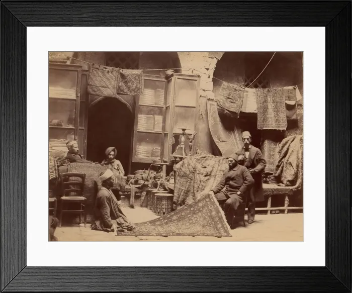 Framed Print : Bazaar, Rug Merchants, 1870s. Creator: Unknown