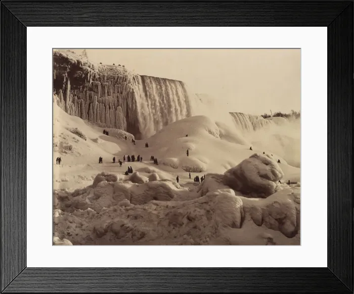 Framed Print : Ice Bridge and the American Falls, Niagara, New York, ca. 1883. Creator: Unknown Framed Print : Ice Bridge and the American Falls, Niagara, New York, ca. 1883. Creator: Unknown