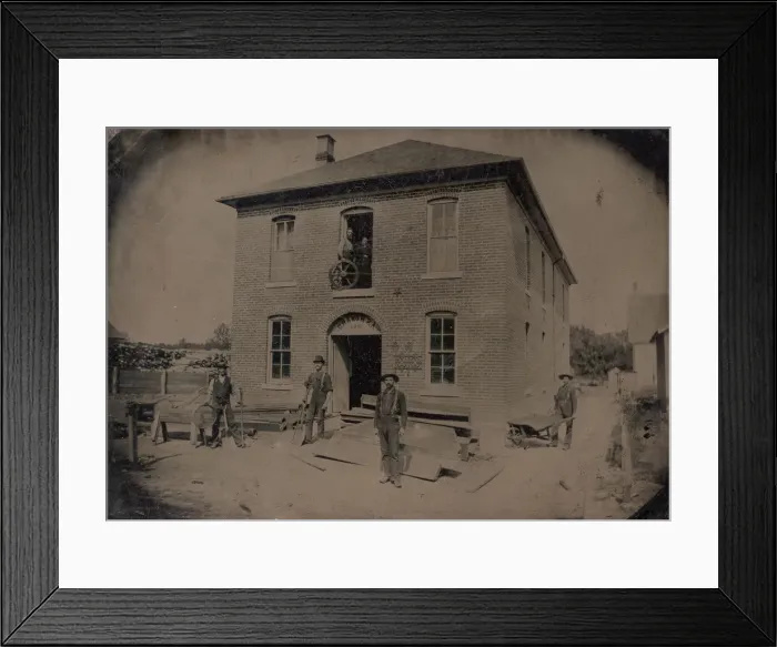 Framed Print : A. S. Howard Building Under Construction, 1885. Creator: Unknown Framed Print : A. S. Howard Building Under Construction, 1885. Creator: Unknown