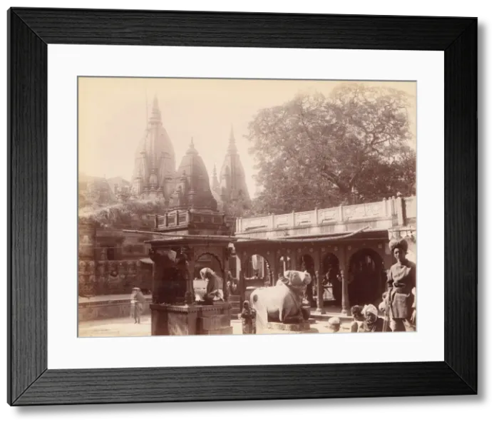 Framed Print : Temple of the Golden Cow, Benares, 1860s-70s. Creator: Unknown Framed Print : Temple of the Golden Cow, Benares, 1860s-70s. Creator: Unknown