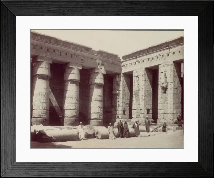 Framed Print : Medinet Habou, 2me cour cote sudouest, 1870s. Creator: Antonio Beato Framed Print : Medinet Habou, 2me cour cote sudouest, 1870s. Creator: Antonio Beato