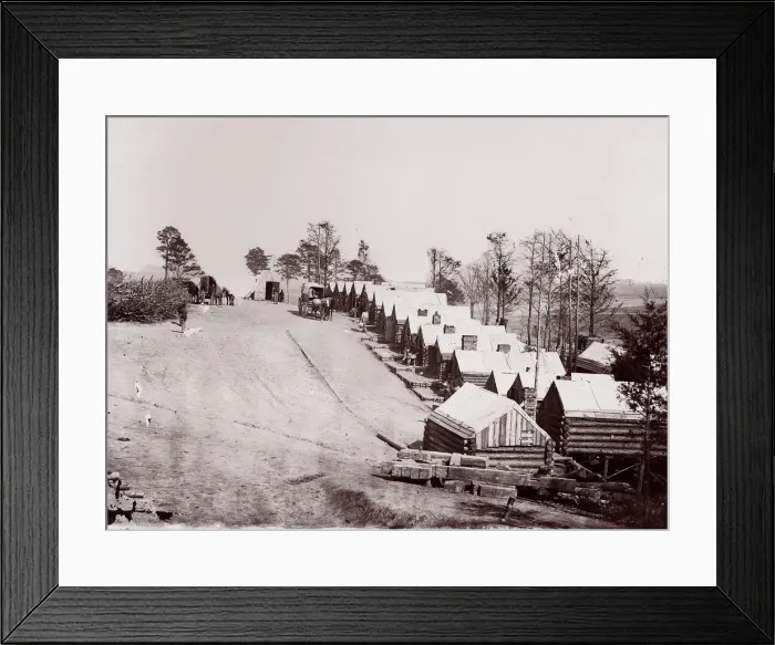 Framed Print : Pontoon Bridge at Deep Bottom, James River, 1864. Creator: Andrew Joseph Russell Framed Print : Pontoon Bridge at Deep Bottom, James River, 1864. Creator: Andrew Joseph Russell