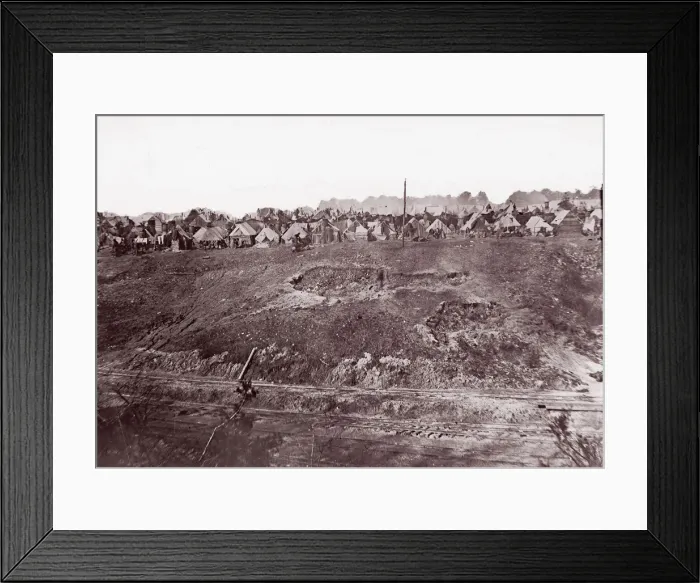 Framed Print : Camp of Construction Corps, U. S. Military Railroad at City Point, 1861-65 Framed Print : Camp of Construction Corps, U. S. Military Railroad at City Point, 1861-65