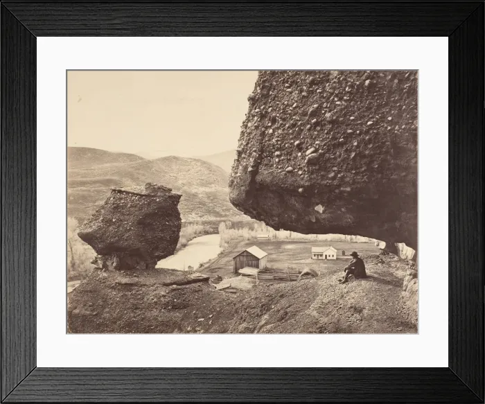 Framed Print : Hanging Rock, Foot of Echo Canon, 1867-68. Creator: Andrew Joseph Russell Framed Print : Hanging Rock, Foot of Echo Canon, 1867-68. Creator: Andrew Joseph Russell