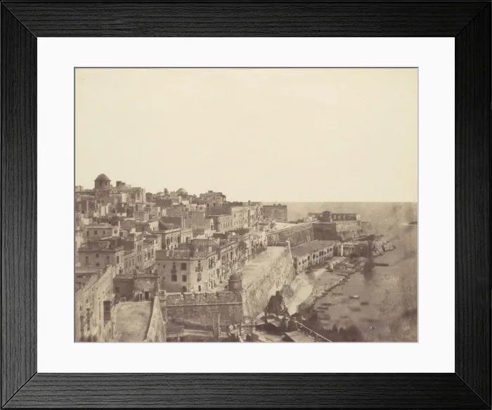 Framed Print : The Harbor at Valletta, Malta, 1850s. Creator: Calvert Jones Framed Print : The Harbor at Valletta, Malta, 1850s. Creator: Calvert Jones