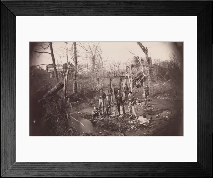 Framed Print : [Orange and Alexandria Railroad Bridge, near Union Mills, Virginia], ca. 1863
