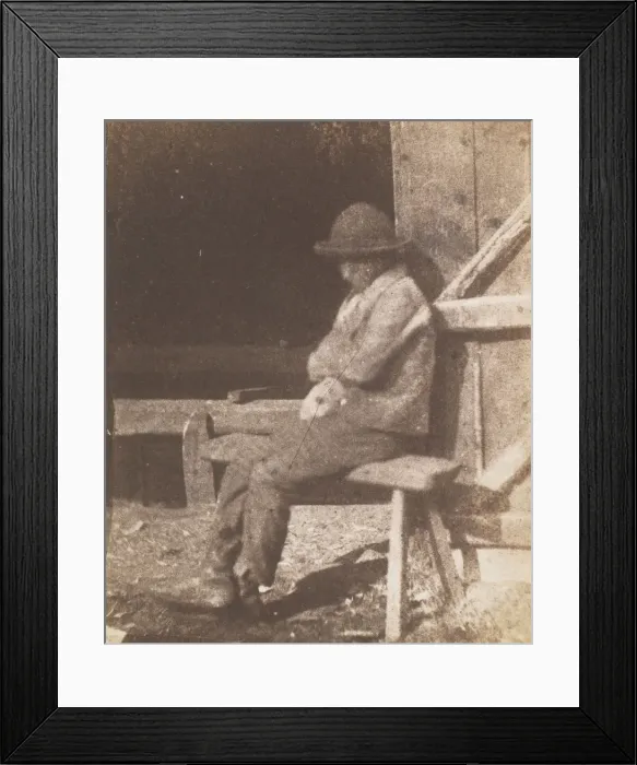 Framed Print : Seated Lad, 1845-50. Creator: Calvert Jones Framed Print : Seated Lad, 1845-50. Creator: Calvert Jones