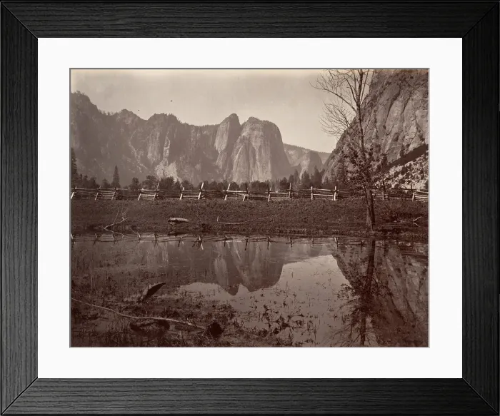Framed Print : Cathedral Rocks, Yosemite, ca. 1872, printed ca. 1876. Creator: Attributed to Carleton E Framed Print : Cathedral Rocks, Yosemite, ca. 1872, printed ca. 1876. Creator: Attributed to Carleton E