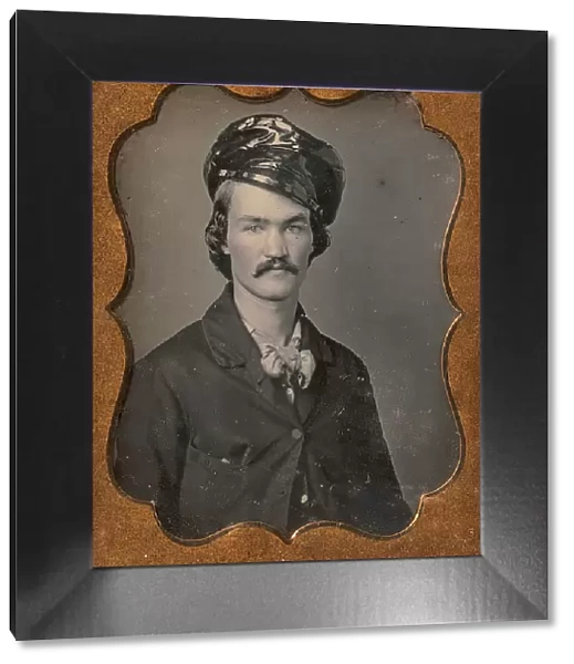 Man with Mustache Wearing Oilskin Hat, 1854-55. Creator: Edward M. Tyler