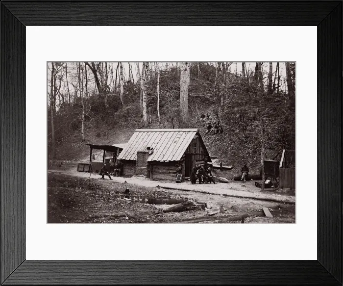 Framed Print : [A Union Station on the James River Established for Extracting Gunpowder from Confederate Framed Print : [A Union Station on the James River Established for Extracting Gunpowder from Confederate