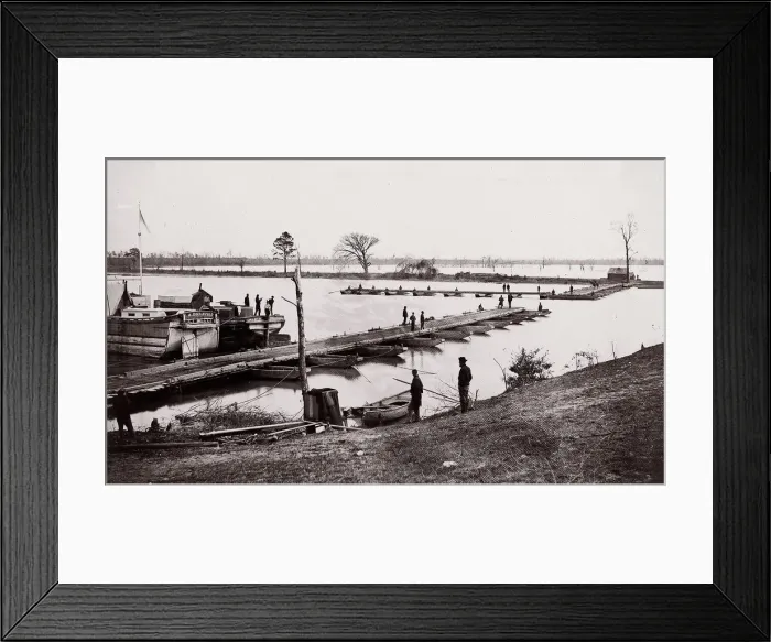 Framed Print : Pontoon Bridge, 1861-65. Creator: Egbert Guy Fowx Framed Print : Pontoon Bridge, 1861-65. Creator: Egbert Guy Fowx