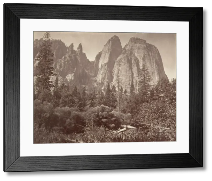 Framed Print : Cathedral Rocks and Spires, ca. 1872, printed ca. 1876. Creator: Attributed to Carleton E Framed Print : Cathedral Rocks and Spires, ca. 1872, printed ca. 1876. Creator: Attributed to Carleton E
