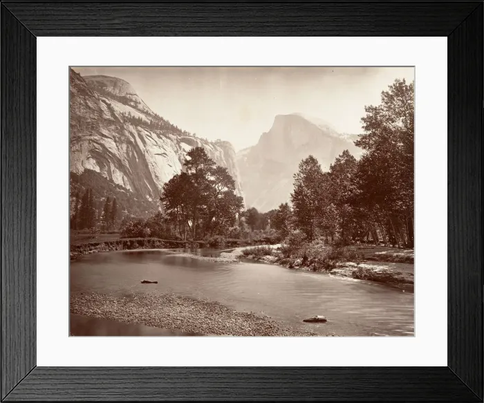 Framed Print : North and South Dome, Yosemite, ca. 1872, printed ca. 1876 Framed Print : North and South Dome, Yosemite, ca. 1872, printed ca. 1876