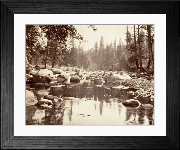 Framed Print : Merced River, ca. 1872, printed ca. 1876. Creator: Attributed to Carleton E. Watkins Framed Print : Merced River, ca. 1872, printed ca. 1876. Creator: Attributed to Carleton E. Watkins
