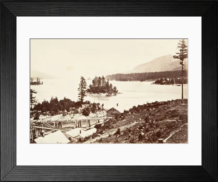 Framed Print : Islands in the Upper Cascades, Oregon, 1867, printed ca. 1876 Framed Print : Islands in the Upper Cascades, Oregon, 1867, printed ca. 1876